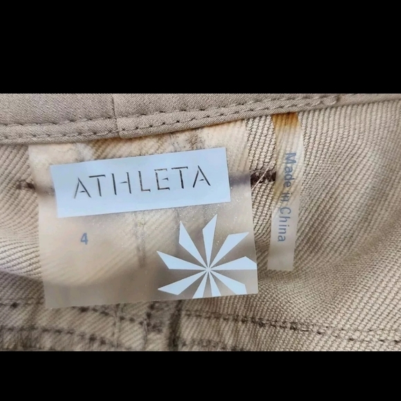 Athleta Adjustable Waist 45274 Tan Side Zipper Pocket Wide Leg Womens Size 4 - Picture 8 of 10